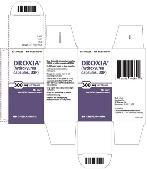 draguixa|Droxia: Package Insert / Prescribing Information.